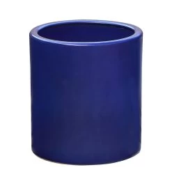 Großes Rundes Pflanzgefäß Für Draußen - Blau - Steinzeug - Tardus Azur