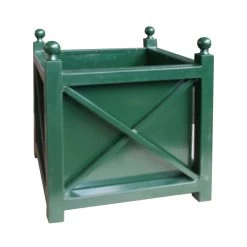 Grüner Pflanztopf Aus Stahl - Eckig - Landhaus-Stil - Libro Allgare