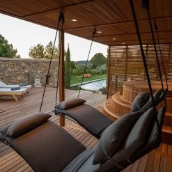 Hängender Relax Sessel Aus Aluminium Und Rattan Mit Kissen - Wetterbeständig - Mila -Gartenwelt Geschaft haengender relax sessel aus aluminium und rattan mit kissen wetterbestaendig mila3