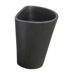 Halber Blumentopf Für Die Wand - Steinzeug Winterfest - Anthrazit - Atavus Niger