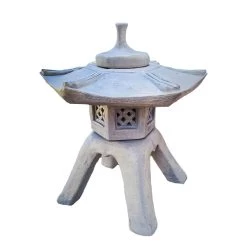 Handbemalte Gartenlaterne Aus Steinguss Für Japan Flair - Egina