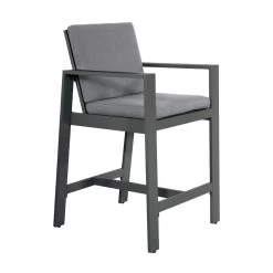 Hoher Barstuhl Aus Aluminium - Anthrazit - Barstuhl Maggie