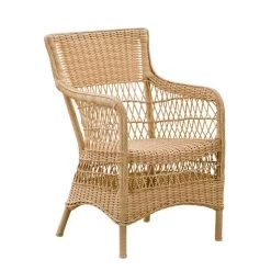 In Handarbeit Geflochtener Gartensessel In Hellbraun - Gartensessel Malte