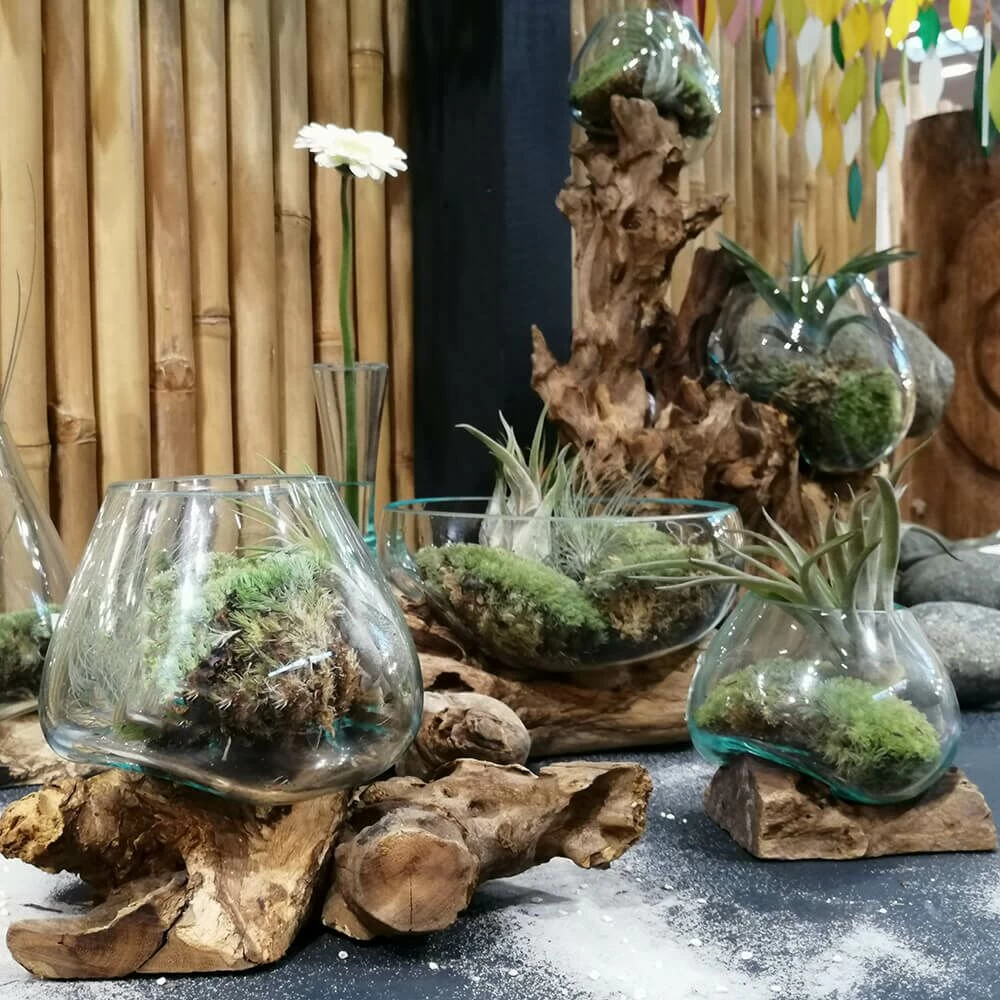 In Handarbeit Hergestelltes Deko Gefäß Aus Geschmolzenen Glas Und Treibholz - Putri 2 In Handarbeit Hergestelltes Deko Gefäß Aus Geschmolzenen Glas Und Treibholz - Putri – Bild 2