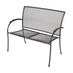 Klassische 2-Sitzer Gartenbank Aus Stahl In Anthrazit - Bank Hador