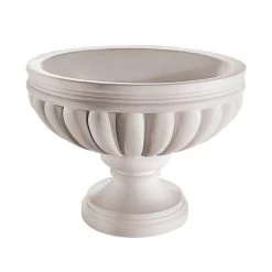 Klassische Gartenamphore Breit Aus Weißem Marmorguss - Unaselao