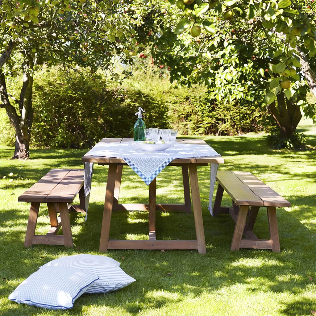 Klassische Outdoor Sitzbank Aus Teakholz Ohne Rückenlehne - Gartenbank Elvina 2 Klassische Outdoor Sitzbank Aus Teakholz Ohne Rückenlehne - Gartenbank Elvina – Bild 2