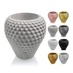 Klassischer Blumentopf Mit Modernem Muster Aus Beton - Mirono -Gartenwelt Geschaft klassischer blumentopf mit modernem muster aus beton mirono4