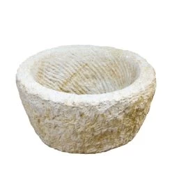 Kleine Runde Steinguss-Pflanzvase Mit Rauer Optik Für Den Garten - Hedera