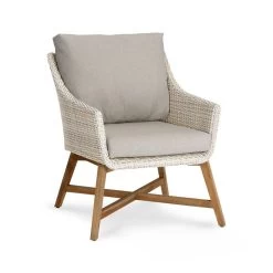 Komfortabler Holz Loungesessel In Rattan-Optik - Loungesessel Vimen