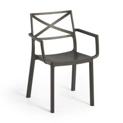 Kunststoff Gartenstuhl In Metalloptik Im Landhaus-Stil - Antikora