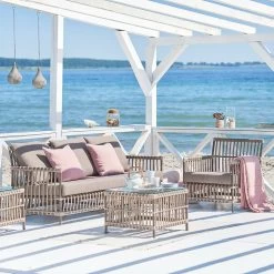 Moccafarbene Lounge Bank Für Drei Personen Mit Rückenlehne - Bank Caya -Gartenwelt Geschaft moccafarbene lounge bank fuer drei personen mit rueckenlehne bank caya4