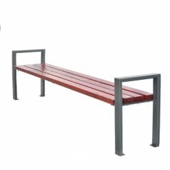 Moderne Gartenbank Mit Armlehne Aus Metall Und Holz - Frigga