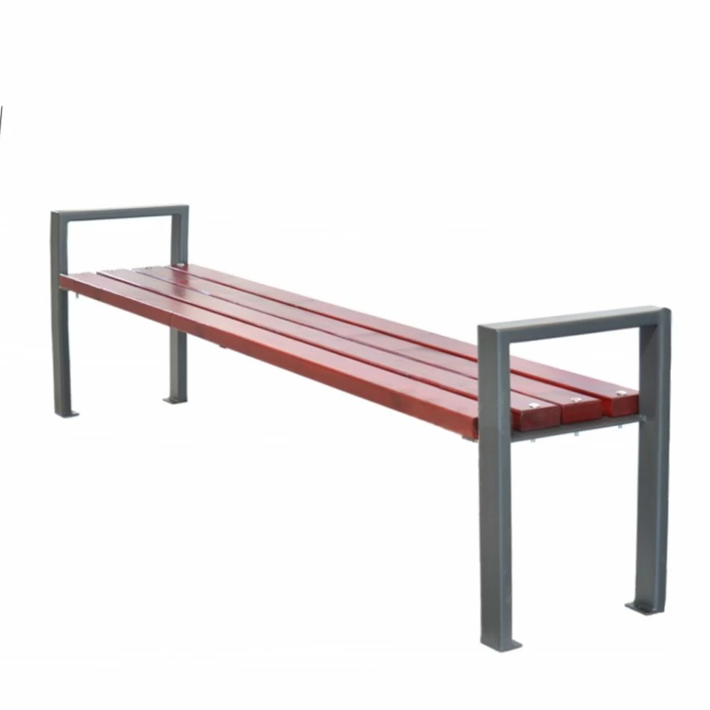 Moderne Gartenbank Mit Armlehne Aus Metall Und Holz - Frigga 1 Moderne Gartenbank Mit Armlehne Aus Metall Und Holz - Frigga