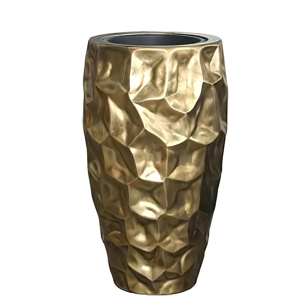 Moderne Indoor Pflanzvase Aus Polystone - Goldfarben - Restandor 2 Moderne Indoor Pflanzvase Aus Polystone - Goldfarben - Restandor – Bild 2
