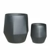 Moderne Pflanztöpfe Aus Polystone Im 2er Set - Schwarz Matt - Ranto