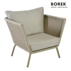 Moderner Garten Loungesessel - Beige - Borek - Aluminium & Seil Geflecht - Valldemossa Loungesessel