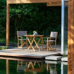 Moderner Gartenstuhl Aus Teakholz & Textilene - Harriett Regiestuhl -Gartenwelt Geschaft moderner gartenstuhl aus teakholz textilene harriett regiestuhl3