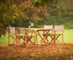 Moderner Gartenstuhl Aus Teakholz & Textilene - Harriett Regiestuhl -Gartenwelt Geschaft moderner gartenstuhl aus teakholz textilene harriett regiestuhl4