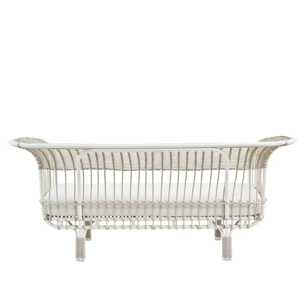 Modernes Weißes Outdoor-Sofa Aus Alu-Rattan - Gartensofa Enna 2 Modernes Weißes Outdoor-Sofa Aus Alu-Rattan - Gartensofa Enna – Bild 2