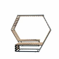 Multifunktionale Garten Bank-Liege Aus Holz Und Metall - Skarphon