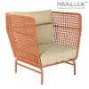 Oranger Retro Loungesessel Mit Armlehnen Für Den Garten Von Max & Luuk - Jane Gartensessel