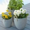 Outdoor Blumentopf 3er Set - Glasfaser-Beton Mit Kordel - Sutri