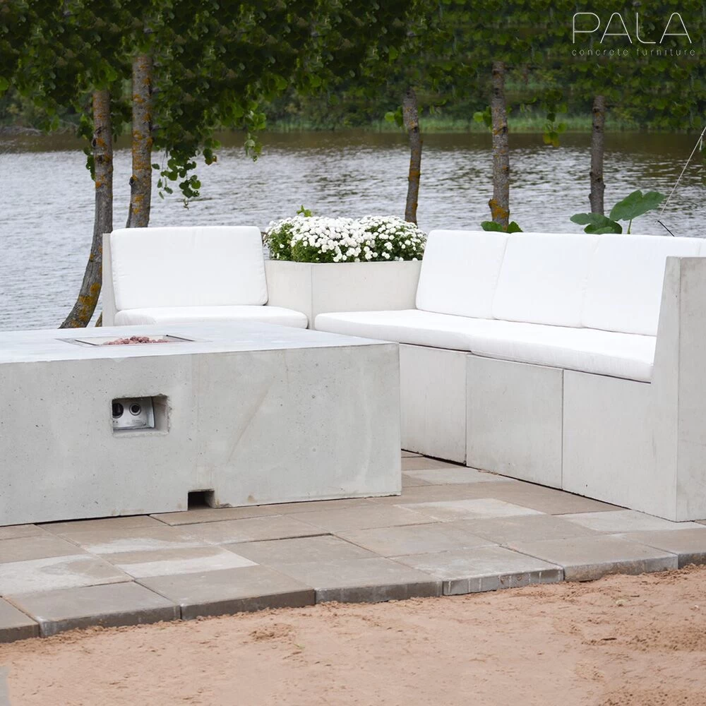 Outdoor Eckmodul Aus Beton Für Die Individuelle Garten Lounge - Katrina 3 Outdoor Eckmodul Aus Beton Für Die Individuelle Garten Lounge - Katrina – Bild 3