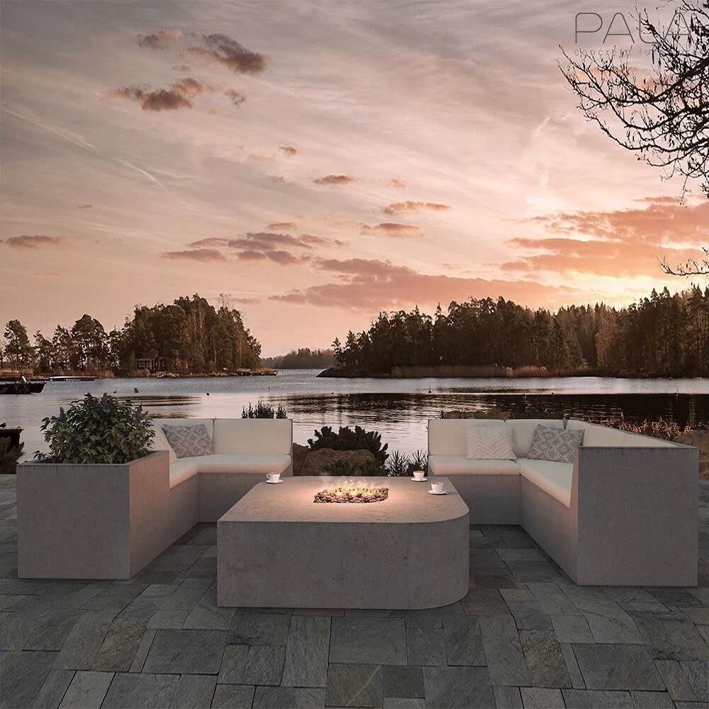 Outdoor Eckmodul Aus Beton Für Die Individuelle Garten Lounge - Katrina 5 Outdoor Eckmodul Aus Beton Für Die Individuelle Garten Lounge - Katrina – Bild 5