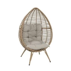 Outdoor-Korbsessel Mit Polster - Gartensessel Osni