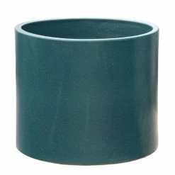 Outdoor Pflanzgefäß Aus Steinzeug - Grün - Frostsicher - Rund - Rivus Verde