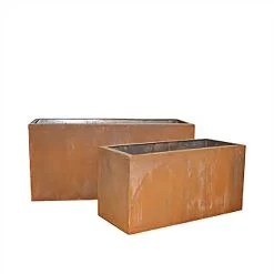 Outdoor Pflanzgefäße Eckig Aus Rost Metall - 2er Set - Kahului