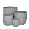 Outdoor Pflanztopf 4er Set - Glasfaser-Beton - Zement Grau - Nalani