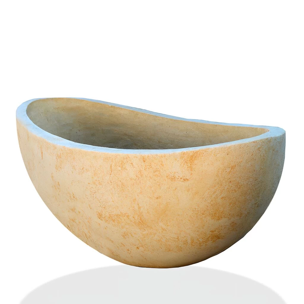 Ovale Pflanzschale Aus Stein - Calyria 2 Ovale Pflanzschale Aus Stein - Calyria – Bild 2