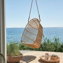 Ovaler Geflecht-Sessel Zum Aufhängen In Hellbraun Mit Seil - Hängesessel Erla -Gartenwelt Geschaft ovaler geflecht sessel zum aufhaengen in hellbraun mit seil haengesessel erla5