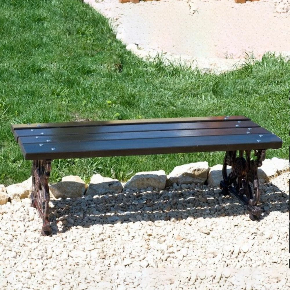 Parkbank Mit Detailreichen Füßen Aus Gusseisen Und Holz - Frederikke 1 Parkbank Mit Detailreichen Füßen Aus Gusseisen Und Holz - Frederikke