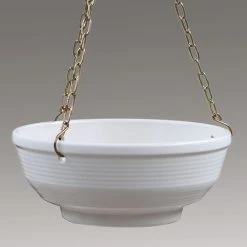 Pflanzschale Zum Hängen - Steinzeug Frostsicher - Weiß - Rund - Cavus Blanc