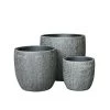 Pflanztöpfe Im 3er Set - Mit Einsatz - Polystone Steingrau - Clauiano