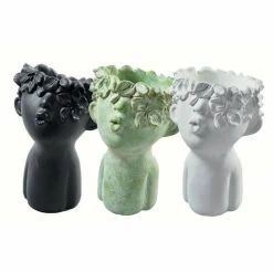 Pflanztopf Büste Mit Blüte & Blätterornament - Kind - Alfredino