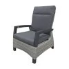 Polyrattan Gartensessel In Grau Mit Verstellbarer Lehne Und Polster - Sessel Thula