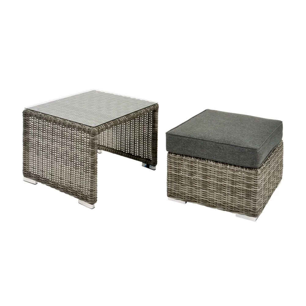 Praktisches Hocker-Tisch Set In Rattanoptik - Lounge-Set Pari 3 Praktisches Hocker-Tisch Set In Rattanoptik - Lounge-Set Pari – Bild 3