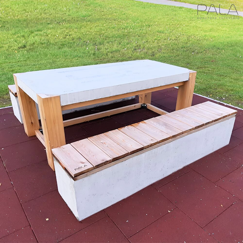 Robuste Outdoor Gartenbank Aus Beton Von Pala - Pori 2 Robuste Outdoor Gartenbank Aus Beton Von Pala - Pori – Bild 2