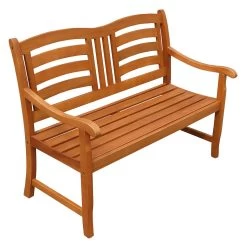 Romantische 2 Sitzer Gartenbank Aus Braunem Holz - Camaldulensis 2-Sitzer Bank