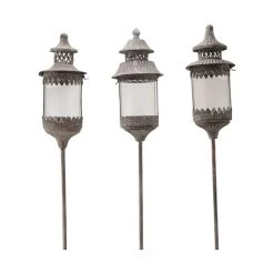 Runde Metall Gartenlaterne Im Landhaus Design Auf Stab - Stecklaterne Mara
