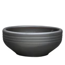 Runde Outdoor Pflanzschale In Anthrazit - Steinzeug Frostsicher - Telesto Niger