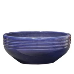 Runde Pflanzschale In Blau - Steinzeug Frostsicher Bestellen - Telesto Azur