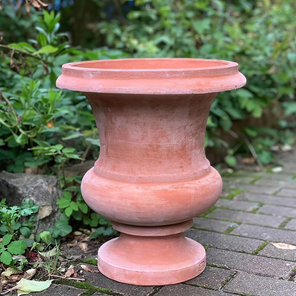 Runde Terracotta Gartenamphore - Robust - Crivelli 2 Runde Terracotta Gartenamphore - Robust - Crivelli – Bild 2