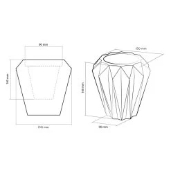 Runder Beton Pflanztopf Modern Mit Eckiger Oberfläche - Modigliani -Gartenwelt Geschaft runder beton pflanztopf modern mit eckiger oberflaeche modigliani5