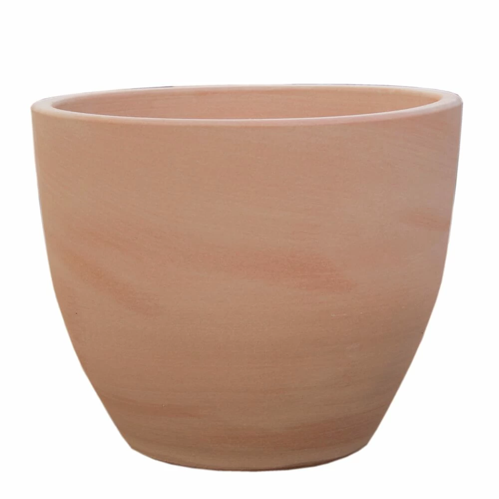 Runder Garten Übertopf Aus Steinzeug - Winterfest - Terrakotta - Genus Terra Hell 1 Runder Garten Übertopf Aus Steinzeug - Winterfest - Terrakotta - Genus Terra Hell