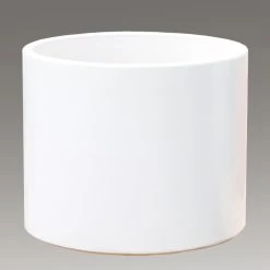 Runder Pflanztrog Aus Steinzeug - Weiß - Frostsicher Online - Rivus Blanc